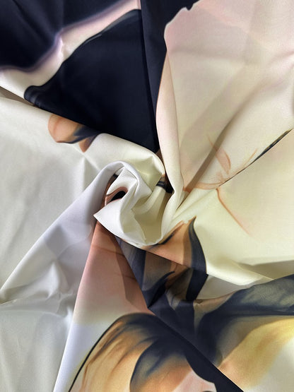 2024 European and American Cross-border WOMEN'S Clothing New Dress V-neck Sleeveless Sexy Printed Large Hem Medium Length Dress