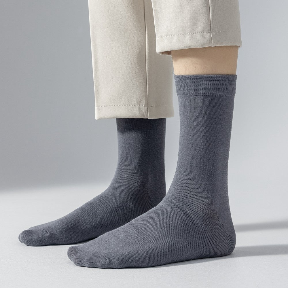 6 Pairs EUR44-50 Plus Size Men Socks High Quality Cotton Socks Breathable Mid Tube Sports Business Socks Black White