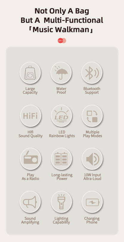 Wireless Bluetooth Speaker Bag Chest Bag for Men Crossbody Bag Waist Bag Hifi Sound Quality Cycling Music Bag Back to School Bag