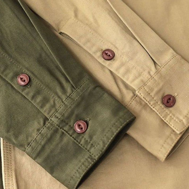 Gmiixder Men Cargo Long Sleeve Shirt Spring Autumn Hip Hop Jacket American Casual Retro Green Tough Man Workwear Shirt