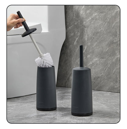 WORTHBUY Splash Proof Handle Toilet Brush With Base Soft Bristle Plastic Toilet Cleaning Brush Bathroom Toilet Cleaning Tools