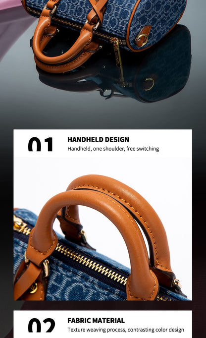 Women's Shoulder Bag 2025 New Cowboy Splicing Pillow Bag, Casual Party Women's Handbag