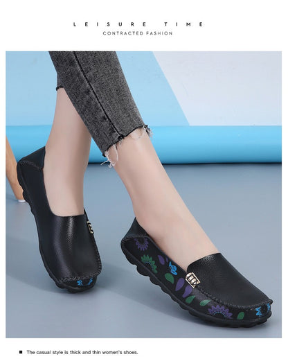 New Moccasins Women Flats Spring Female Leather Loafers Slip on Ballerina Women Casual Shoes Zapatos Mujer Plus Size 35-46