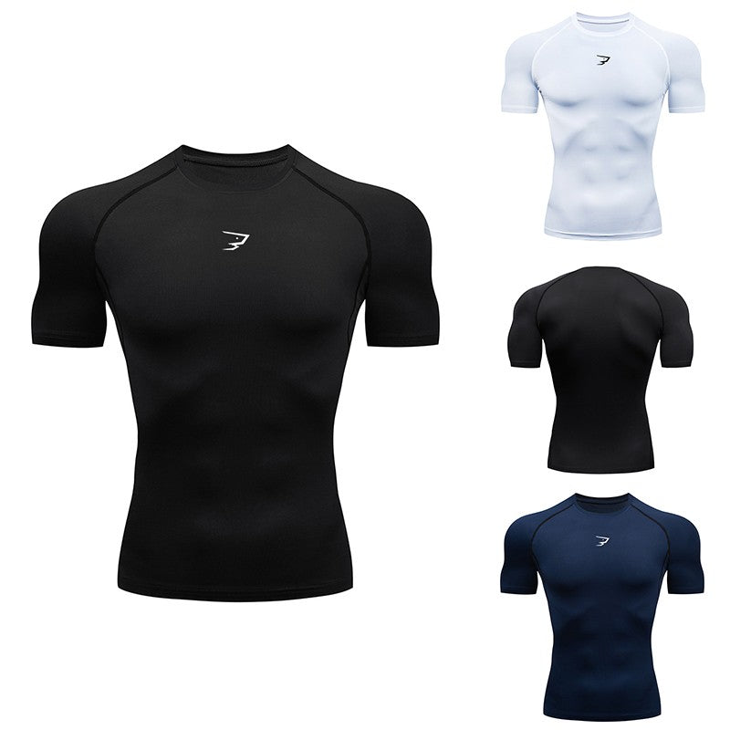 Men Running Compression T-shirt Short Sleeve Sport Tees Gym Fitness Sportshirts Male Jogging Tracksuit Homme Athletic Shirt Tops