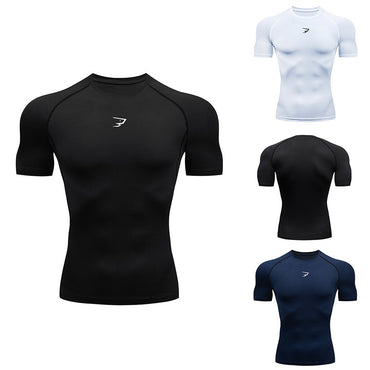 Men Running Compression T-shirt Short Sleeve Sport Tees Gym Fitness Sportshirts Male Jogging Tracksuit Homme Athletic Shirt Tops