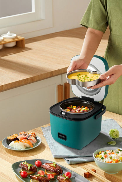 Mini Panela Elétrica de Arroz Automática Doméstica para Cozinha 1-2 Pessoas, Aquecedor de Alimentos a Vapor 1.2L Panela de Arroz Pequena