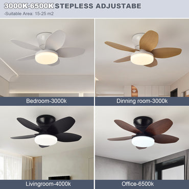 Simple LED ceiling fan remote control light for 25 inch living room and bedroom multifunctional ceiling fans