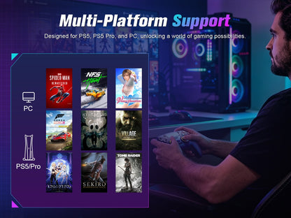 For Playstion 5 Controller PS5 Pro/Slim/PC Wireless Gamepad Hall Effect Trigger RGB Turbo Vibration Button Joystick