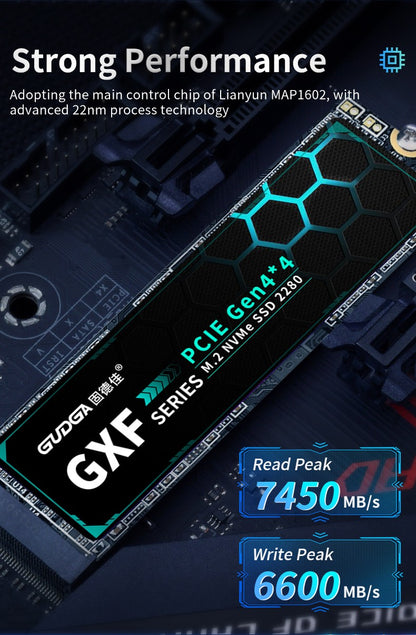 GUDGA 7450MB/s SSD M2 PCIe 4.0 NVME 2tb 512g 1TB 4tb 4 M.2 Gen4 Disco rígido de estado sólido NMVE PCIe 4.0 HDD para notebook PS5