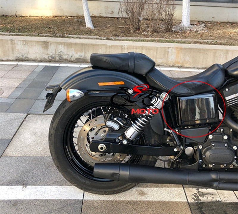 Motorcycle Black Battery Side Fairing Frame Covers Cap For Harley Dyna Street Fat Bob Super Glide Wide Glide Switchback FLD FXD