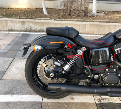 Motorcycle Black Battery Side Fairing Frame Covers Cap For Harley Dyna Street Fat Bob Super Glide Wide Glide Switchback FLD FXD
