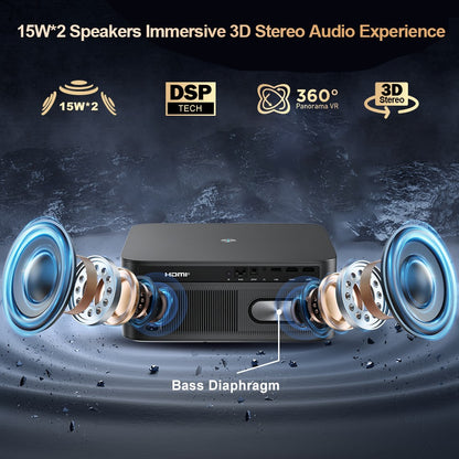 Projetor Portátil ThundeaL TD98Pro 2K 4K Full HD para Filmes e Jogos TD98 Pro 2G 32G Home Theater de Vídeo WiFi Projetor Android