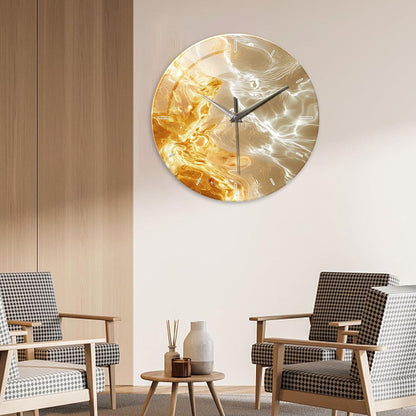 1pc glass wall clock, modern light luxury gold design wall clock, silent clock, home decoration, living room bedroom decoration