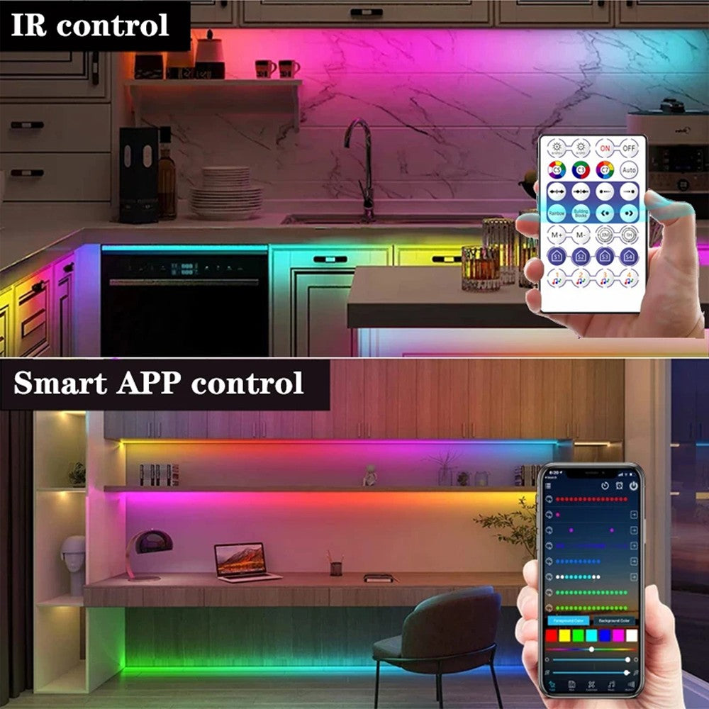 WS2812B LED Strip 5V 12V USB Bluetooth Music Controller Kit  Individually Addressable  RGB LED Strip 30/60/74/96/144Leds/m DC5V