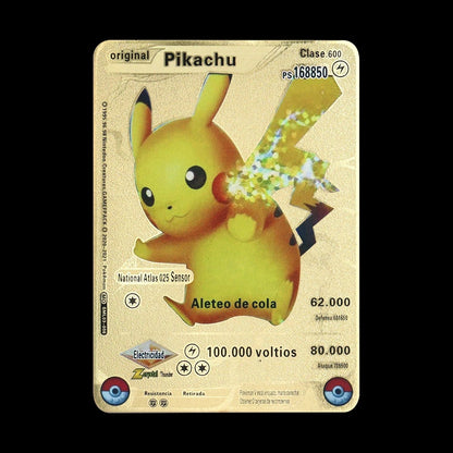 Pokémon 183200 Pontos Alto HP Cartas de Metal Douradas Pretas Inglês Francês Vmax Mega GX Coleção de Cards Charizard Pikachu Mewtwo