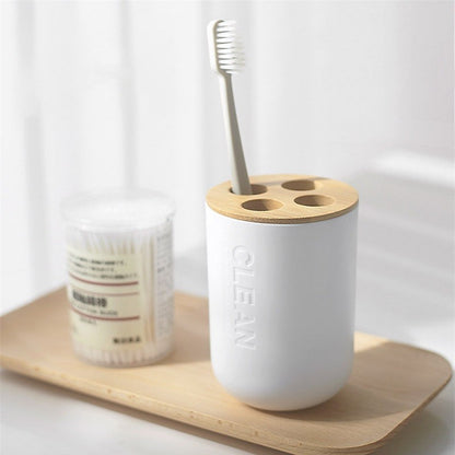 1x Acessórios de Banheiro Saboneteira Garrafa para Louça Lixeira de Banheiro Porta-Escova de Dentes Copo Suporte para Loção Escova Sanitária
