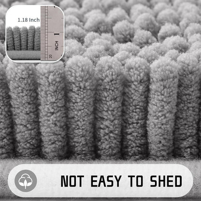 Bathroom Rugs Absorbent Machine Washable Non Slip Chenille Bath Mats Quick Dry Bathmat for Bath Shower Bedroom Door Mat