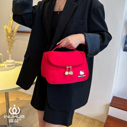 Hello Kittys Cosmetic Bag Cute Cosmetic Bag Girl Portable Large Capacity Travel Wash Up Skin Care Products Storage Bag