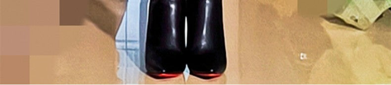 Ods Luxury Designer Sexy Pointed Toe Pole Knee High Brown Black Leather Red Sole Botas Mujer Boots For Women 8 10cm Big 41434546