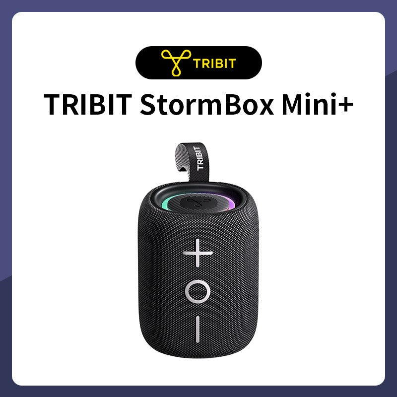 Alto-falante Bluetooth TRIBIT StormBox Mini, 12W Som 360° com XBass, LEDs, 12 Horas de reprodução, IPX7 à prova d'água, Para Caminhada/Ar Livre