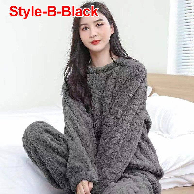 Winter Women's New Pajamas Homewear Suit Women's Fall and Winter Warm Clothes Coral Velvet Leisure Pajamas Padded Homewear
