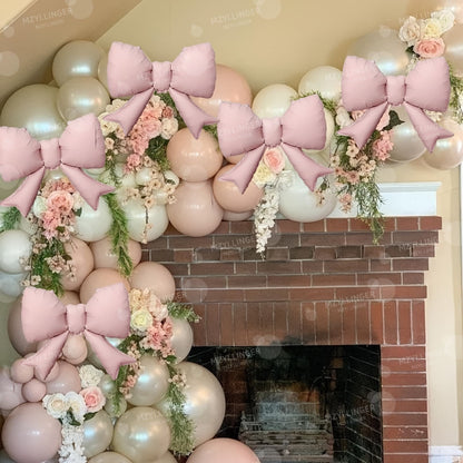 Pink Bow Birthday Balloon Happy Birthday Letter Balloon Used for Wedding, Valentine's Day, Birthday, Proposal Decoration Decor
