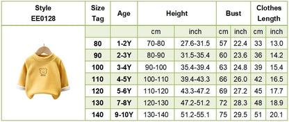 Warm and Cozy Unisex Children Fleece-Lined Base Layer Animal Sweatshirt Tops for Autumn and Winter Girls Cute Outerwear Clothes