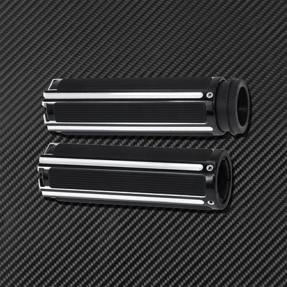 1'' Electronic Hand Grips Motorcycle 25mm Throttle Handle Bar Black/Chrome For Harley Softail FXDLS Breakout Touring FLHR Trike