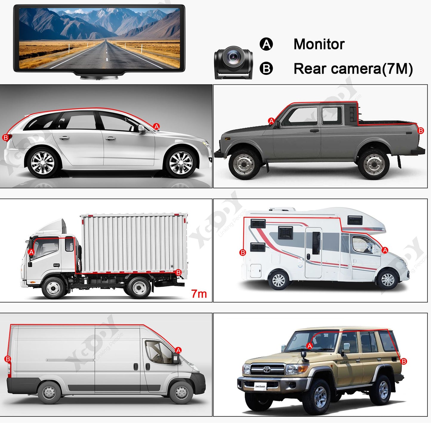 Gravador de vídeo automotivo DVR com tela sensível ao toque de 10,26" 4K, Apple CarPlay sem fio, Android Auto, lente dupla, câmera dupla DVR