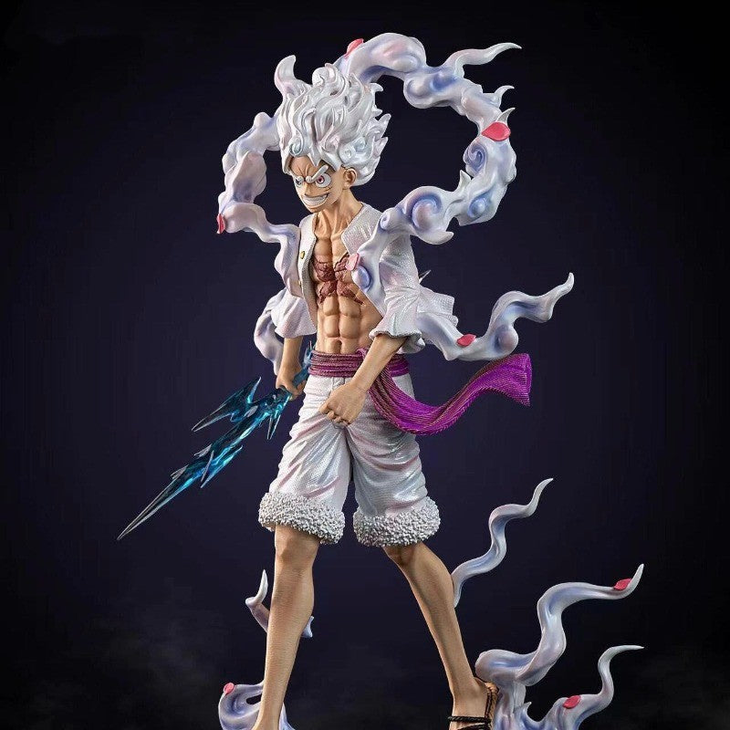 23cm One Piece Anime Zook Nica Monkey Luffy Gear 5 Action Figure PVC Statue Model Toy Gift Desktop Ornament