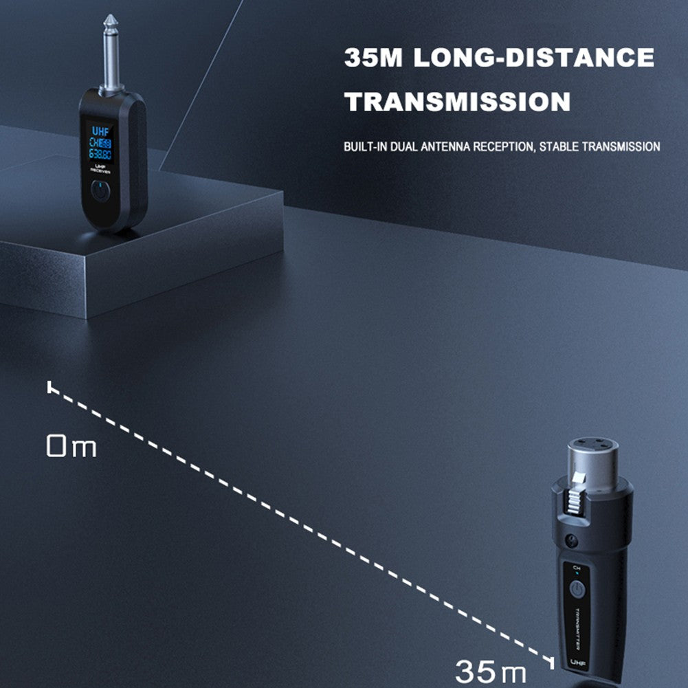 Conversor de Microfone Sem Fio XLR Recarregável Transmissor e Receptor Microfones para Mesa de Áudio Microfone Dinâmico Guitarra Elétrica