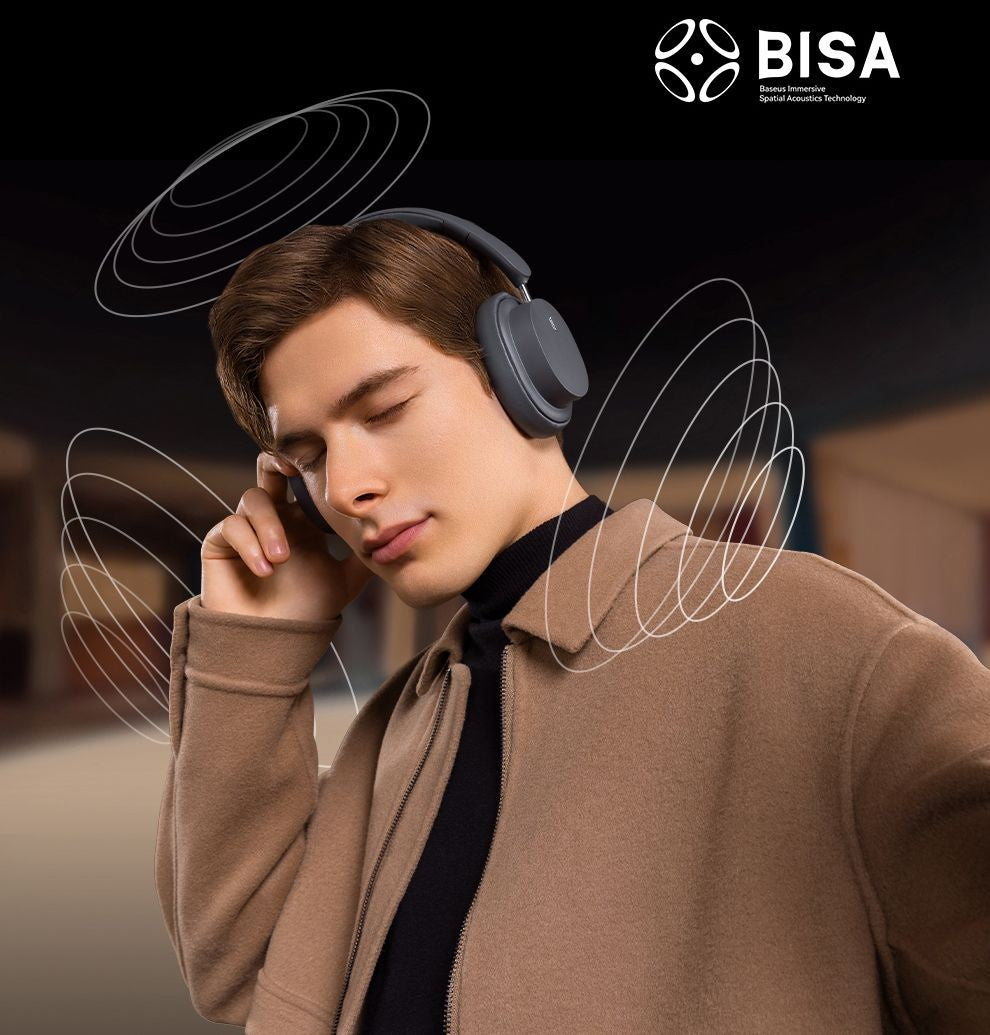 Fone de Ouvido Sem Fio Baseus Bowie D05 Bluetooth 5.3 Fone de Ouvido Nível HIFI Driver de 40mm Dobrável Over Ear 70 Horas de Duração