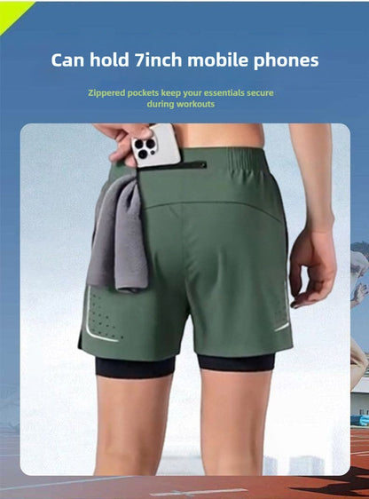 Men's Running-Specific Shorts with Phone Pocket: Quick-Dry Athletic Shorts for Short & Long Distance Running, Track&Field