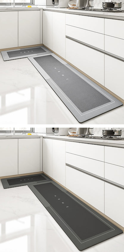 Diatomaceous Earth Absorbent Anti-fouling Kitchen Floor Mats Bathroom Anti-slip Rugs Kitchen Scrubbable Long Carpet