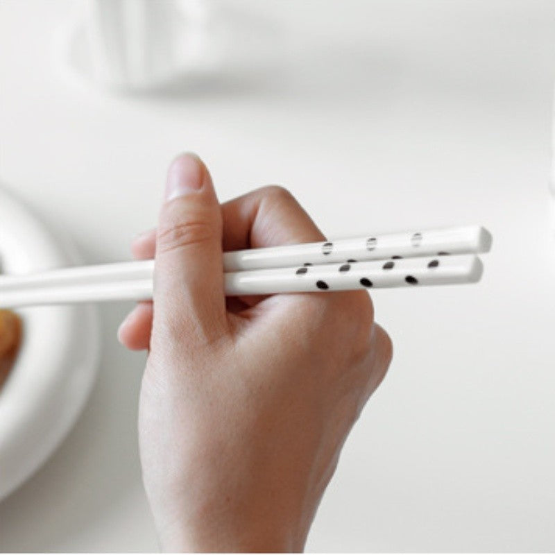 2/4 Pares de Hashis de Cerâmica Estilo Polka Dot Ins, Hashis Simples Anti-escaldantes para Sushi, Resistentes a Bolor, Hashis Chineses