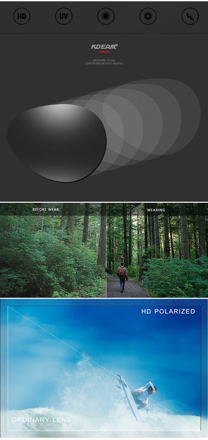 KDEAM Revamp Of Sport Men Sunglasses Polarized Shockingly Colors Sun Glasses Outdoor Driving Photochromic Sunglass With Box