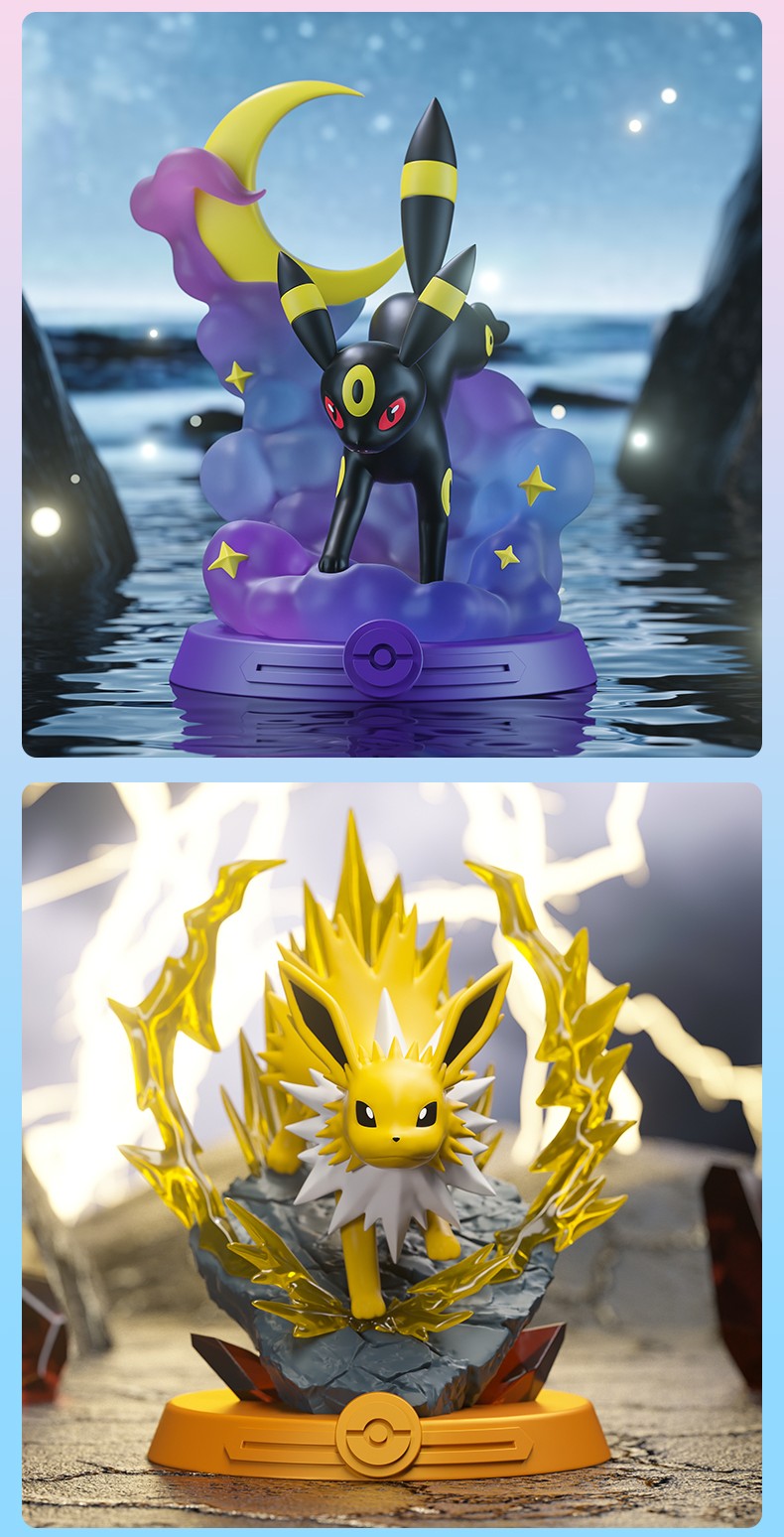 Anime Pokemon Funism Aventura Original Eevee Família Terno BlindBox Flareon Espeon Sylveon Action Figure Coleção Modelo de Brinquedo Presente