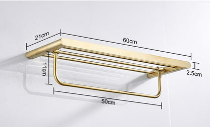 VGX Gold Bathroom Towel Holder Stainless Steel Towel Rack Folding Movable Bath Towel Bar Bathroom Hardware Accessories Grey