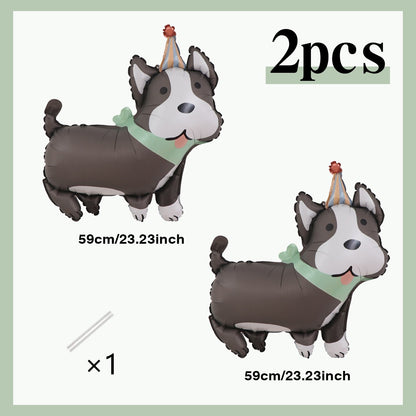 4 Animal Dog Aluminum Foil Balloons Cute Dog Theme Birthday, Anniversary Decoration, Shower, Pet Party Decoration