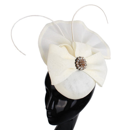 Nice Flower Fascinator Hats Fashion Bow Party Chapeau Cap Bride Women Wedding Chic Headwear With Hair Band Gril Hair Accessories