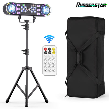 80W 7in1 RGBW LED Effect Lights Bracket Lights W/Bag Magic Ball Lights Remote Control Stage Lighting for DJ Disco Party Theater