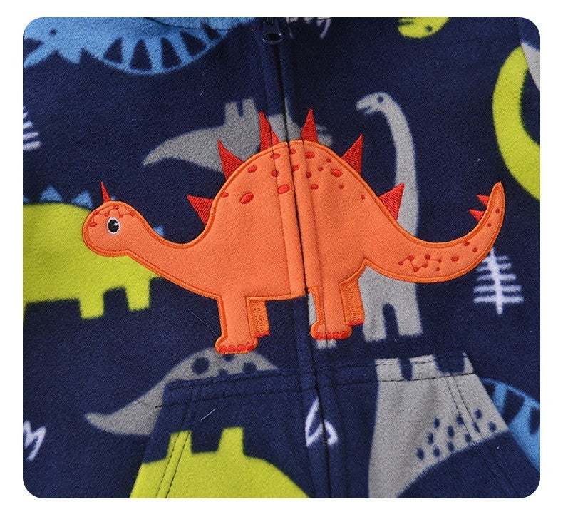 Infant Baby Romper 2024 Spring Autumn Warm Babi Boy Girl Clothes Coral Fleece Hooded Babe Girl Animal Jumpsuit