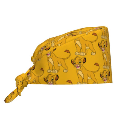 Boné cirúrgico personalizado O Rei Leão, divertido, para homens e mulheres, chapéu de esfoliação, gorro de enfermeira para dentista