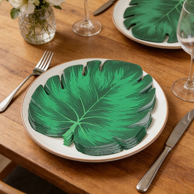 20-100Pcs Bulk Tropical Jungle Leaf Paper Napkin for Hawaiian Summer Beach Birthday Party Table Decoration Wedding Supplies