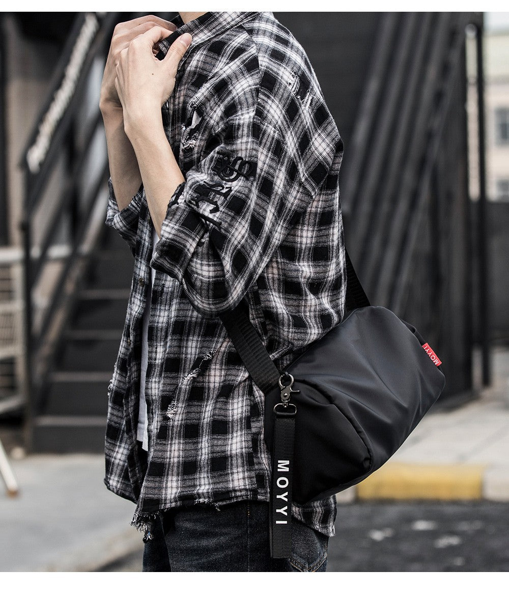 Men's Trendy Messenger Shoulder Bag Student Sports Waterproof Crossbody Sling Bags Leisure Design for Outdoor Solid Lightweight