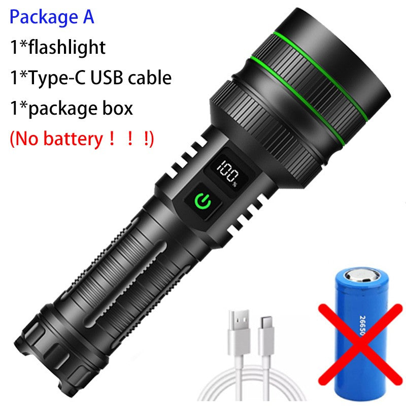 200000LM Most Powerful LED Flashlight Rechargeable High Power Flashlight Long Range Military Tactical Lantern Camp Outdoor Torch