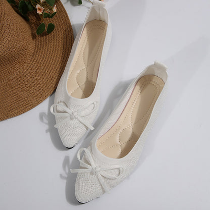 Summer 2024 New Style Pointed Toe Shallow Mouth Breathable Comfortable Casual Flats Shoes Wear-resistant Non-slip Loafers Women