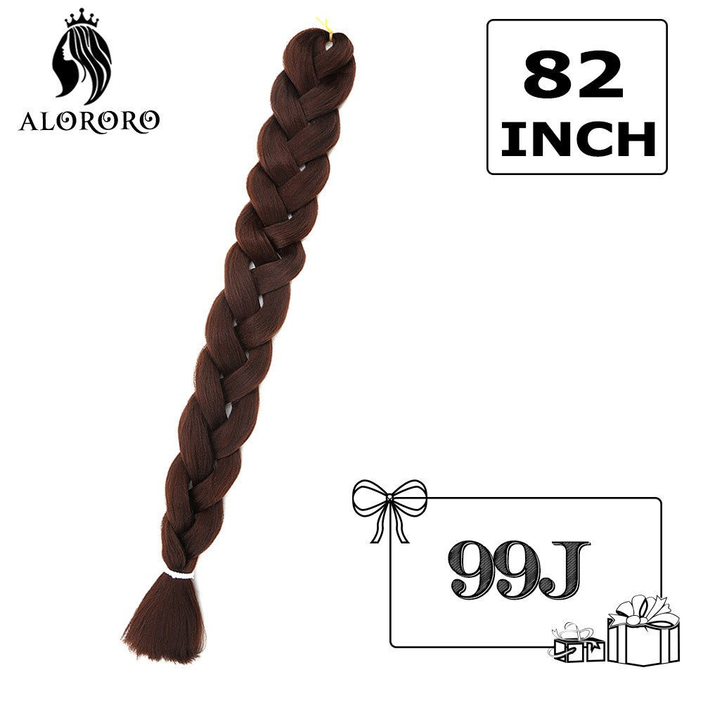 Cabelo Trançado Sintético Jumbo Alororo 82 polegadas Cabelo Falso Africano Fibra de Alta Temperatura Roxo Vermelho Extensões de Cabelo para Mulheres