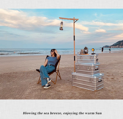 MOUNTAINHIKER Outdoor Storage Box Camping Picnic Travel Aluminum Alloy Large Capacity Box Silver Storage Bag 30-80L