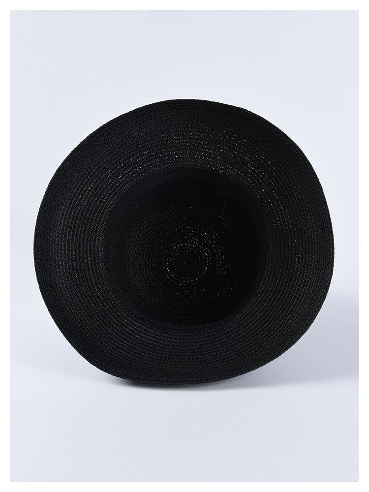 USPOP Novas chapéus de sol femininos moda laço chapéu de palha casual verão aba larga chapéu de praia feminino chapéu de verão